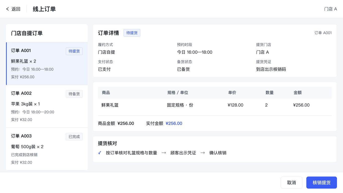 线上预订与门店自提